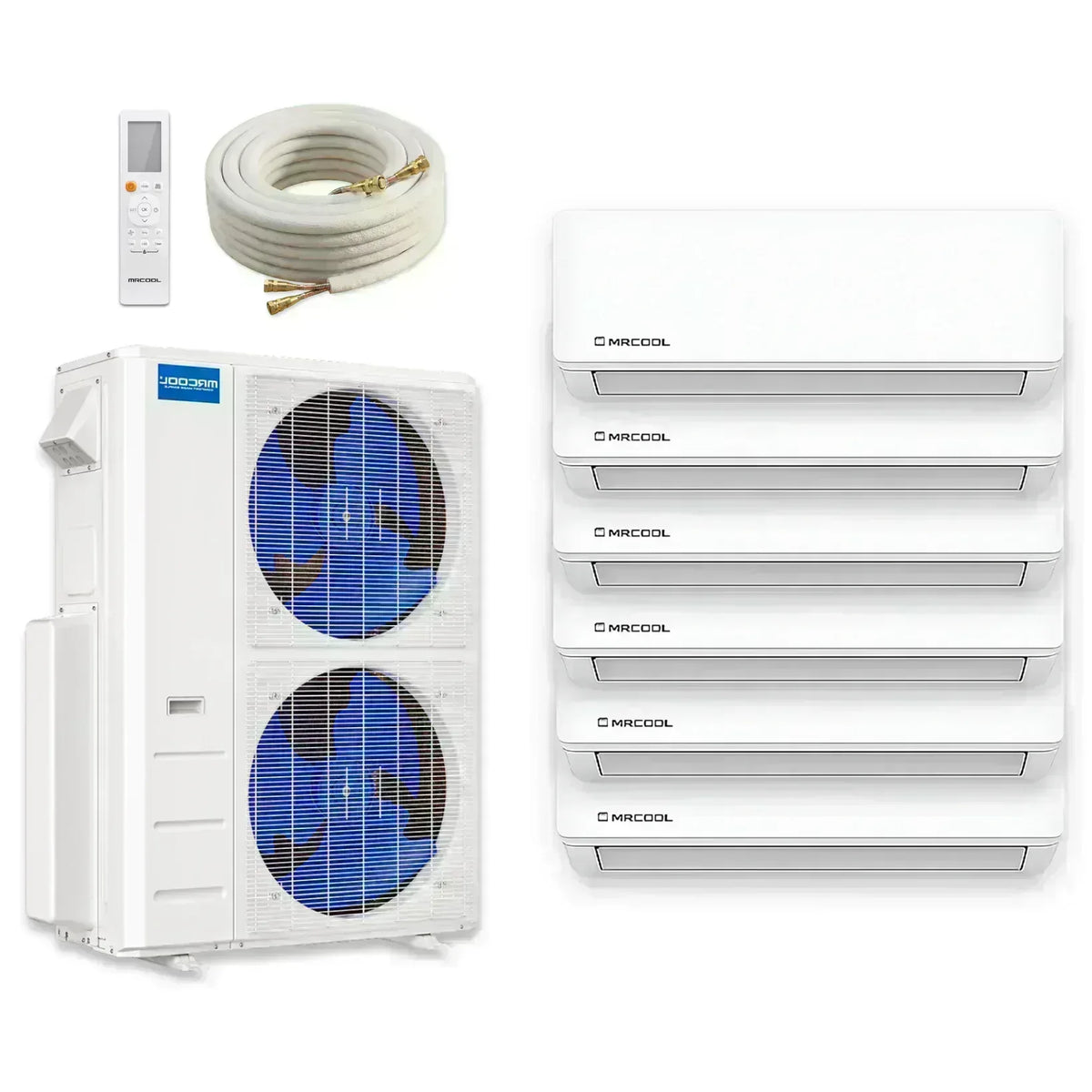MRCOOL DIY 5th Gen Wall Mount (6K-9K-9K-9K-9K-9K) 6-Zone 55,000 BTU Ductless Mini Split Heat Pump and AC