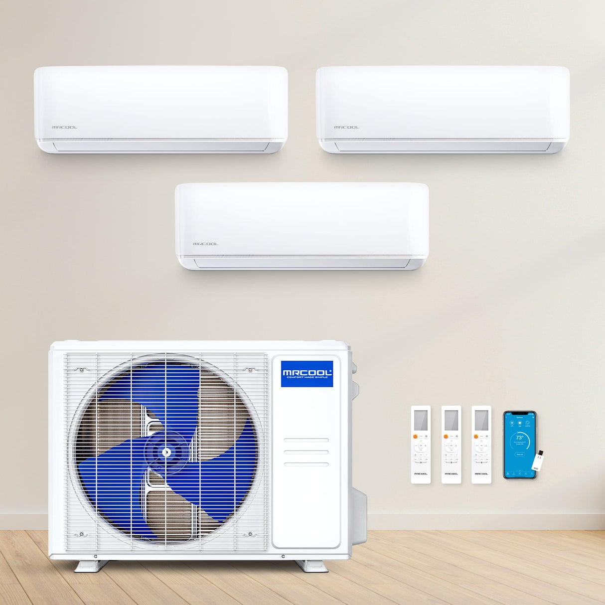 MRCOOL DIY Mini Split - 36K BTU 3-Ton 3-Zone (9K + 9K + 12K) Ductless AC and Heat Pump