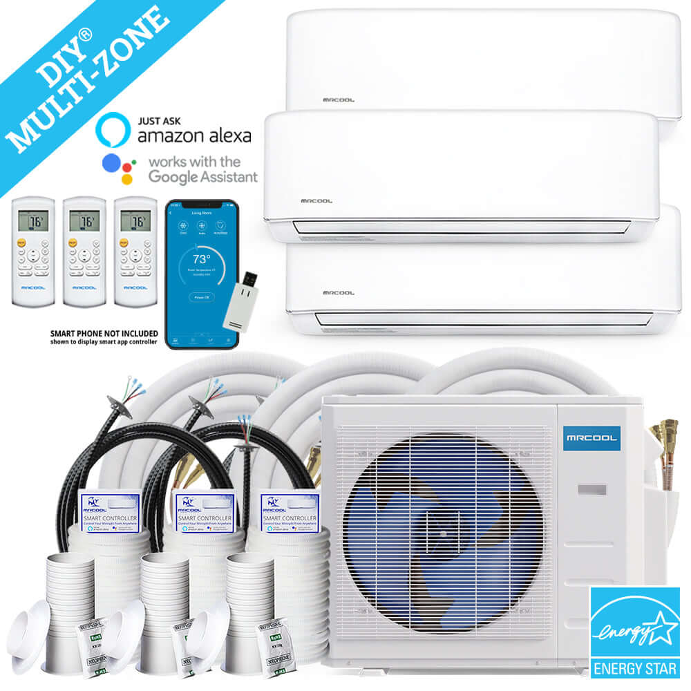 MRCOOL DIY Mini Split - 36K BTU 3-Ton 3-Zone (9K + 9K + 9K) Ductless AC and Heat Pump