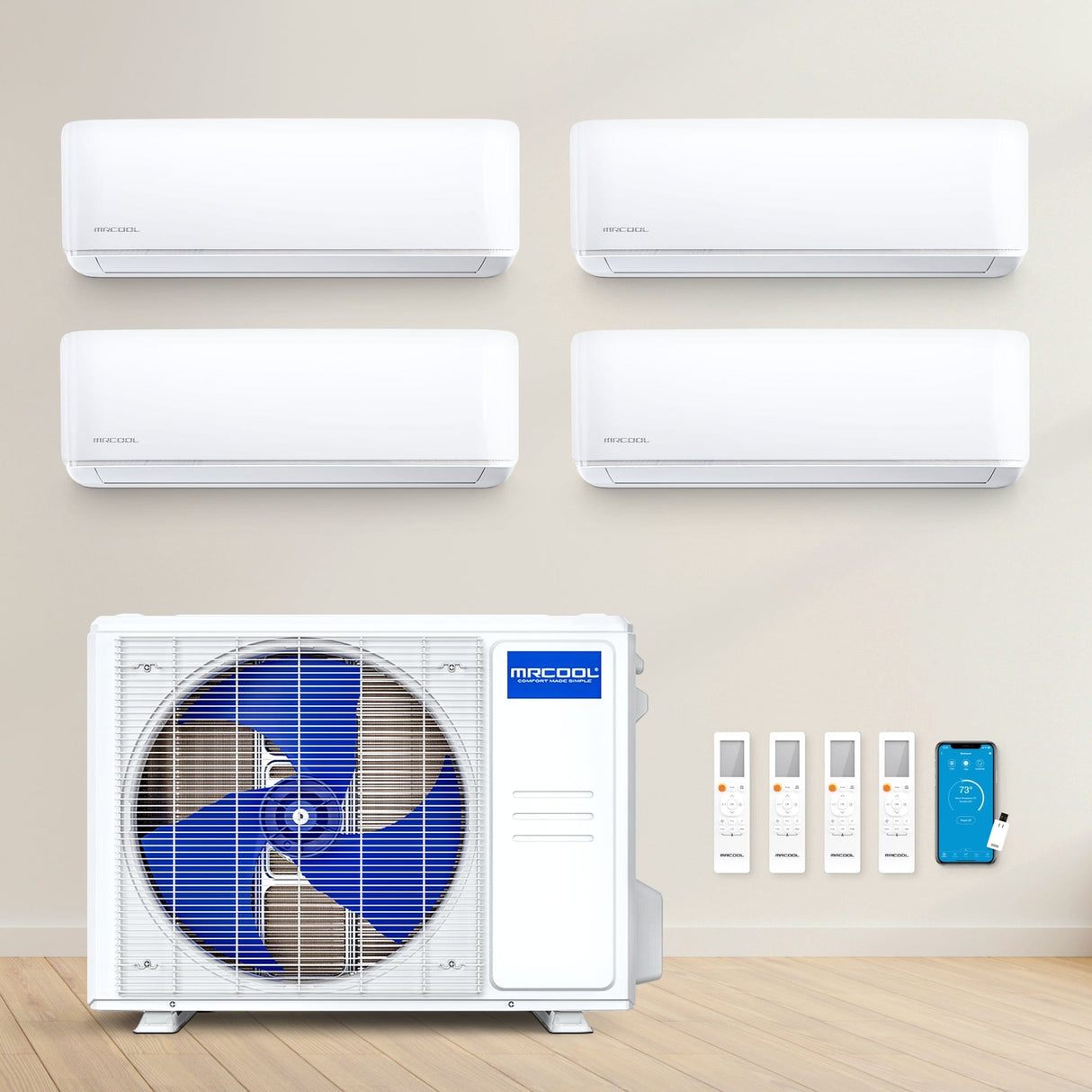 MRCOOL DIY Mini Split - 36K BTU 3-Ton 4-Zone (9K + 9K + 9K + 9K) Ductless AC and Heat Pump