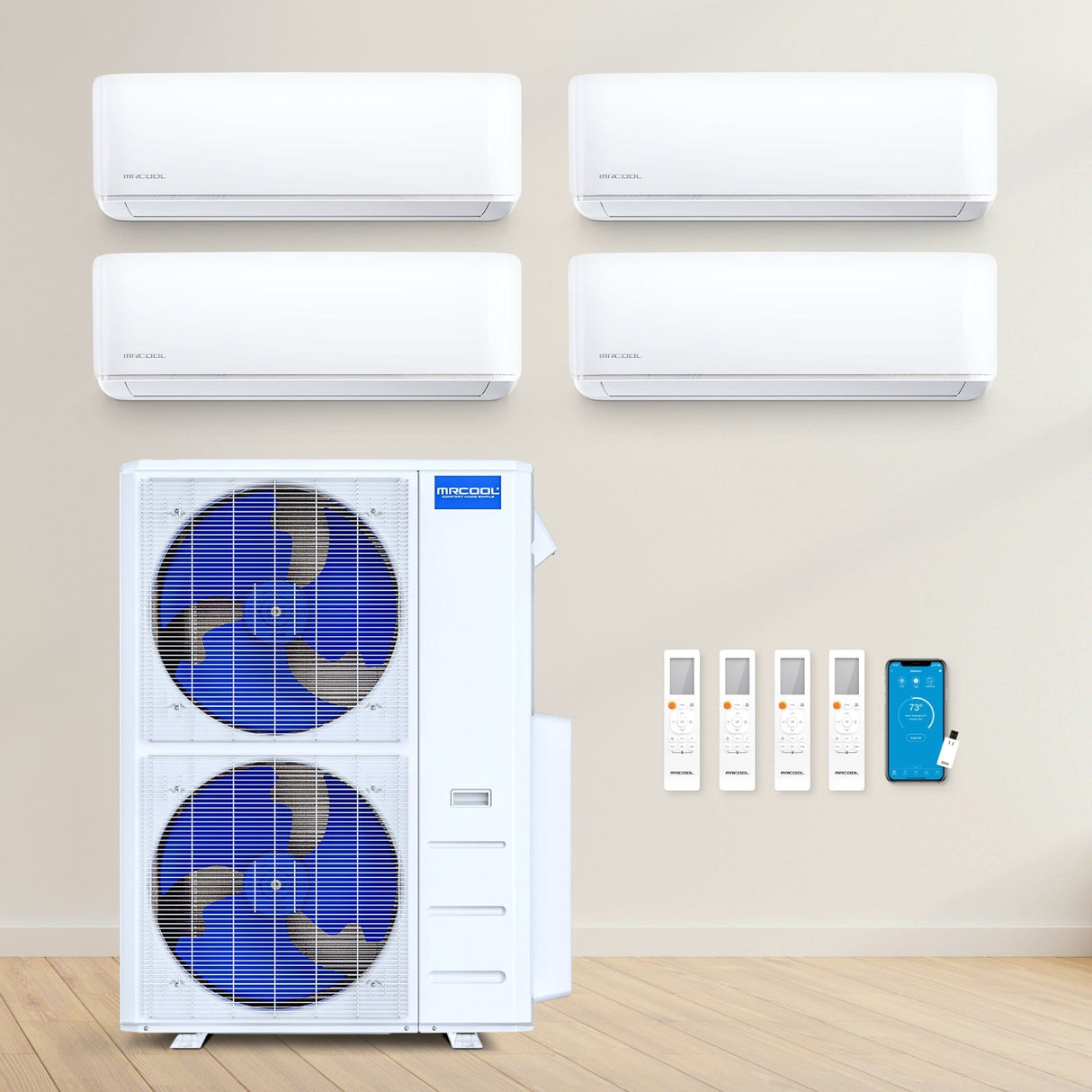 MRCOOL DIY Mini Split - 48K BTU 4-Ton 4-Zone (9K + 9K + 12K + 24K) Ductless AC and Heat Pump