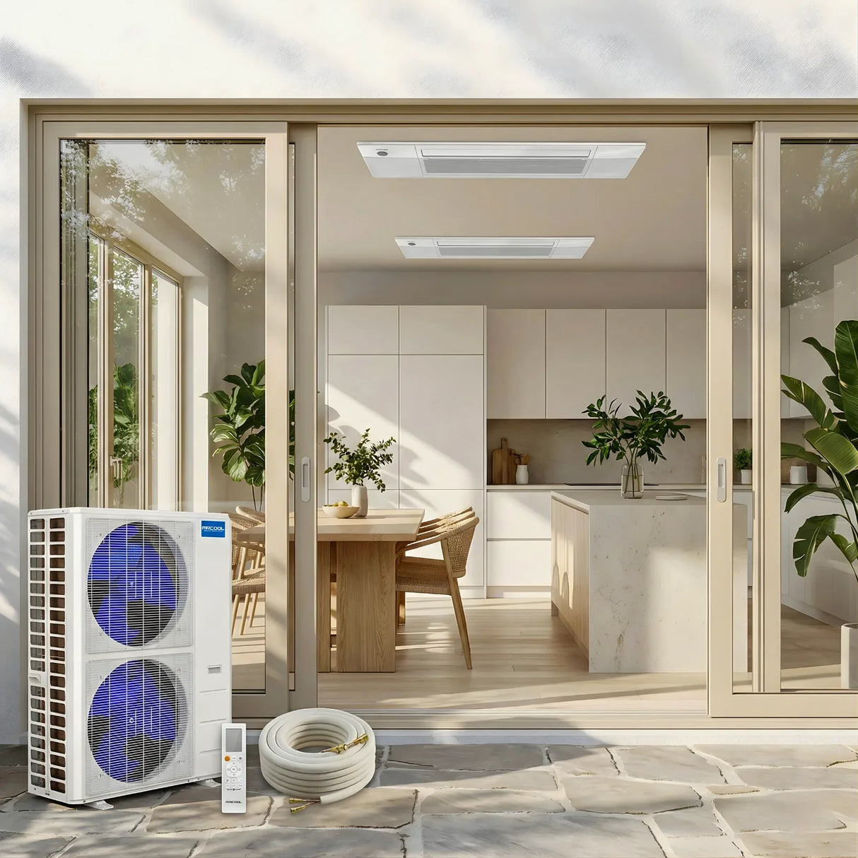 MRCOOL DIY 5th Gen Ceiling Cassette (18K-18K) 2-Zone 48,000 BTU Ductless Mini Split Heat Pump & AC