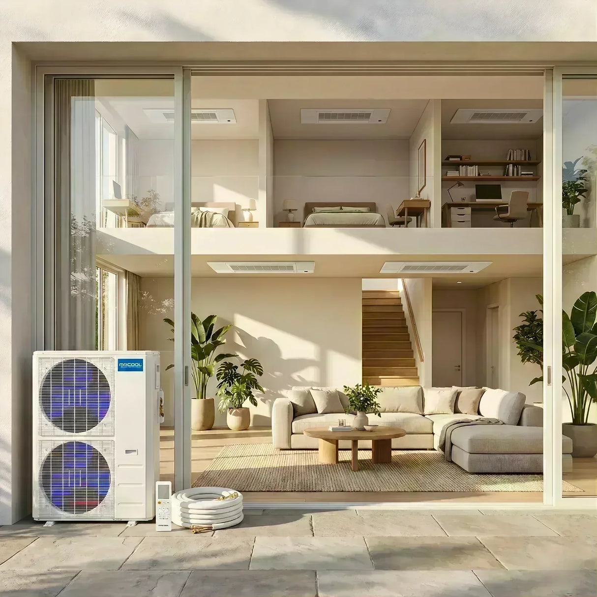 MRCOOL DIY 5th Gen Ceiling Cassette (6K-9K-9K-9K-9K) 5-Zone 55,000 BTU Ductless Mini Split Heat Pump and AC