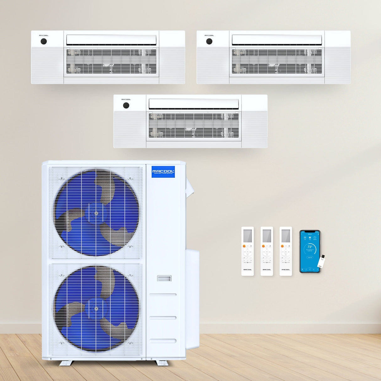 MRCOOL Mini-Split 4th Gen DIY 3-Zone (48,000 BTU: 12K + 18K + 18K)