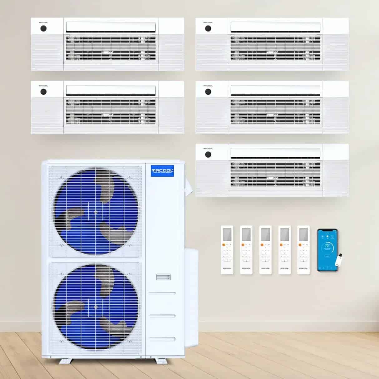 MRCOOL Mini-Split 4th Gen DIY 5-Zone (48,000 BTU: 9K + 9K + 9K + 9K + 12K)